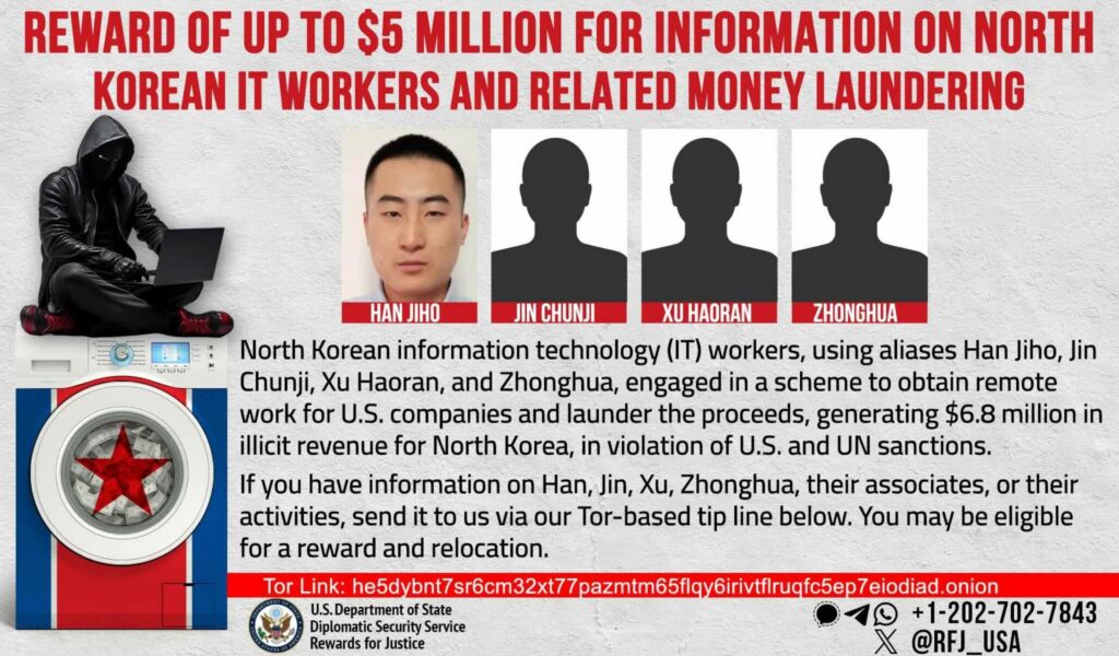 L'avis de recherche des quatre ressortissants nord-coréens. // Source : FBI L'avis de recherche des quatre ressortissants nord-coréens. // Source : FBI