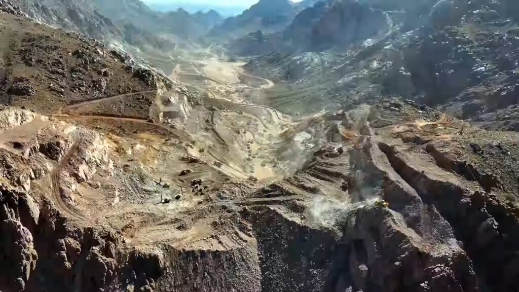 Les travaux à Trojena en mai 2024 // Source : YouTube / Neom