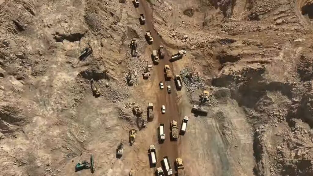 Les travaux à Trojena en mai 2024 // Source : YouTube / Neom