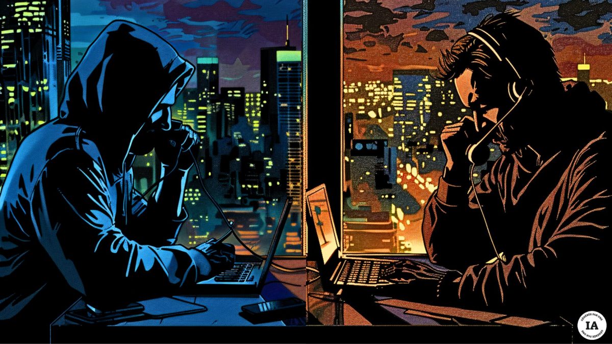 Des hackers piègent une seconde fois des victimes de piratage. // Source : Numerama avec Midjourrney Des hackers piègent une seconde fois des victimes de piratage. // Source : Numerama avec Midjourrney