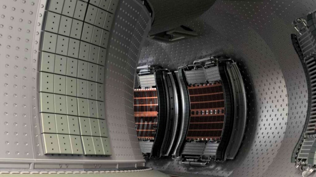 L'intérieur d'un tokamak est une chambre à vide, où la réaction de fusion aura lieu. // Source : CEA L'intérieur d'un tokamak est une chambre à vide, où la réaction de fusion aura lieu. // Source : CEA