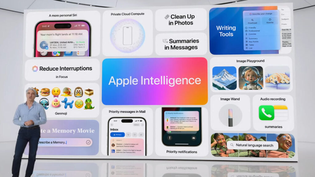 Toutes les fonctions Apple Intelligence utilisent des modèles qui utilisent l'index sémantique d'Apple. La puce A17 Pro est la seule capable. // Source : Apple