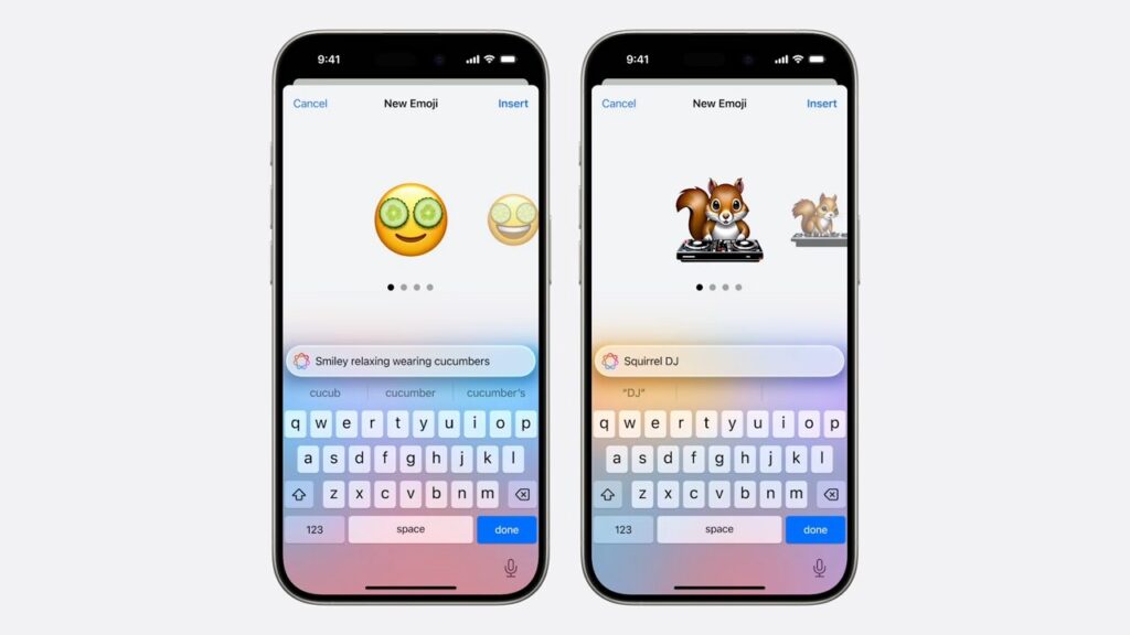 La génération des émojis. Une simple phrase permet de créer un sticker. // Source : Apple La génération des émojis. Une simple phrase permet de créer un sticker. // Source : Apple
