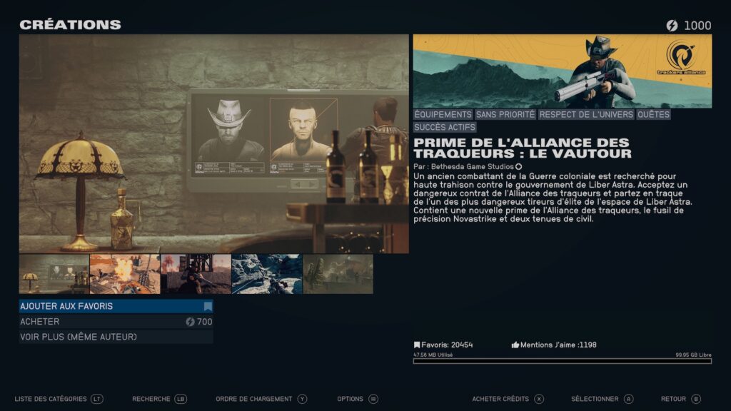Un mod de Bethesda dans Starfield // Source : Capture Xbox Un mod de Bethesda dans Starfield // Source : Capture Xbox