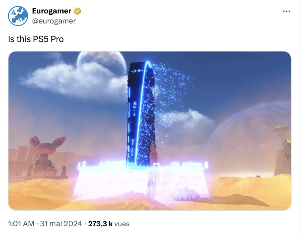 Certains voient une PS5 Pro dans le trailer d'Astro Bot // Source : Capture Twitter Certains voient une PS5 Pro dans le trailer d'Astro Bot // Source : Capture Twitter