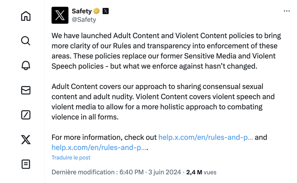 Après la publication d'un article de TechCrunch, X a officiellement confirmé ce changement. Après la publication d'un article de TechCrunch, X a officiellement confirmé ce changement.