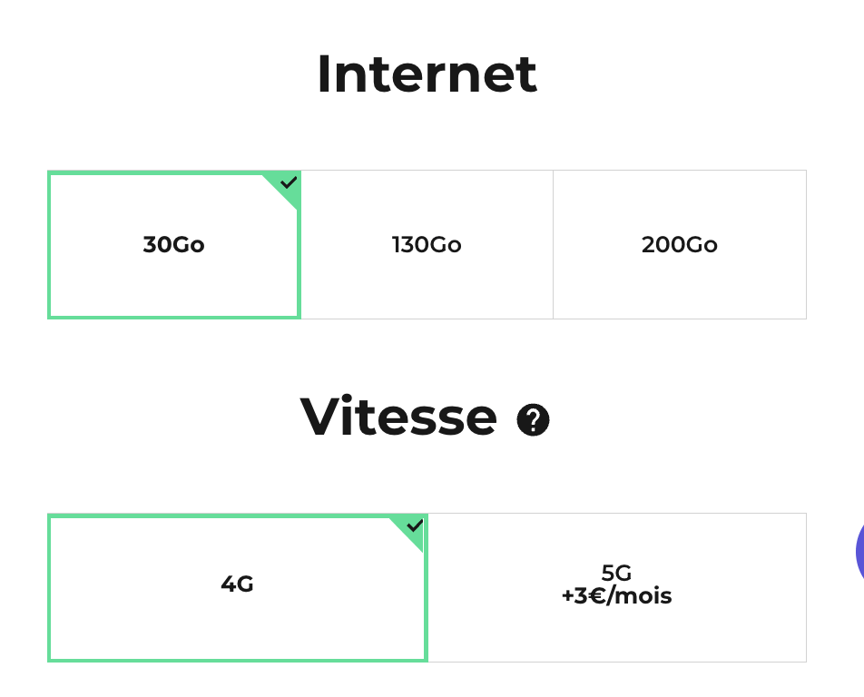 Sur les offres Red les moins chères, la 5G est une option payante à 3 euros par mois. // Source : Numerama Sur les offres Red les moins chères, la 5G est une option payante à 3 euros par mois. // Source : Numerama