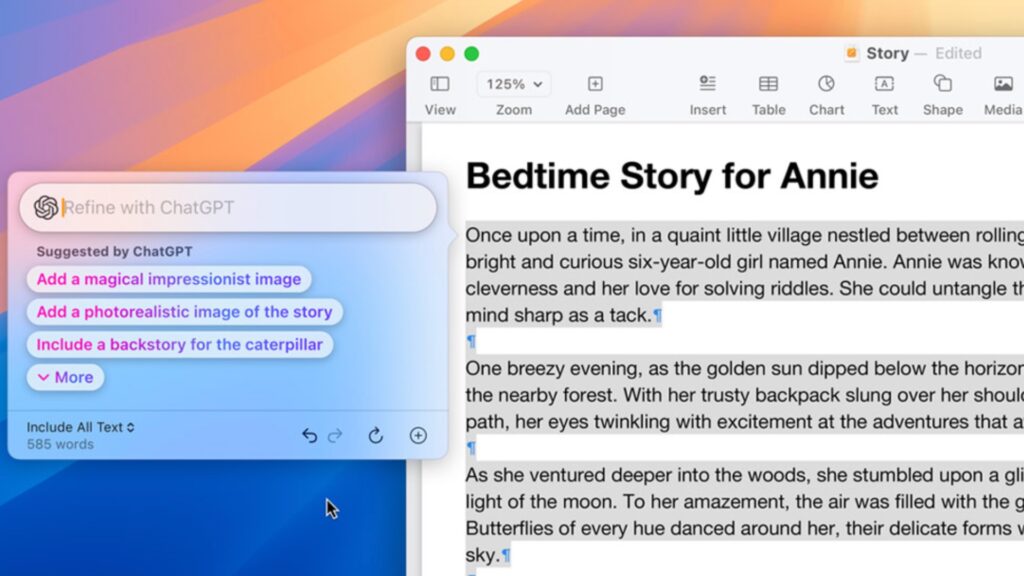 L'intégration de SIri à macOS Sequoia. // Source : Apple L'intégration de SIri à macOS Sequoia. // Source : Apple