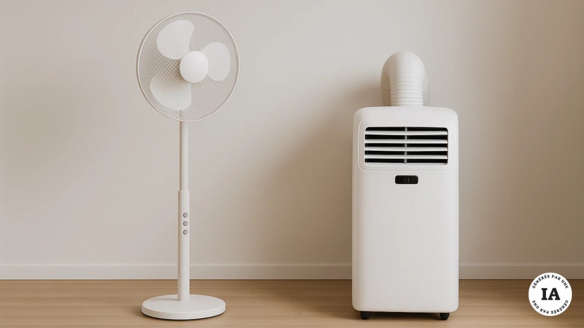 Climatiseur vs ventilateur : quelles sont les différences ? // Source : Générée avec Sora par Numerama Climatiseur vs ventilateur : quelles sont les différences ? // Source : Générée avec Sora par Numerama