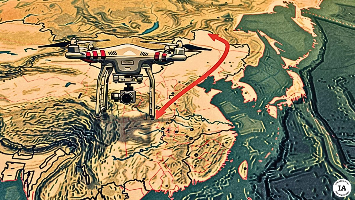 Des équipements anti drones passent par la Chine pour arriver en Russie. // Source : Numerama avec Midjourney Des équipements anti drones passent par la Chine pour arriver en Russie. // Source : Numerama avec Midjourney