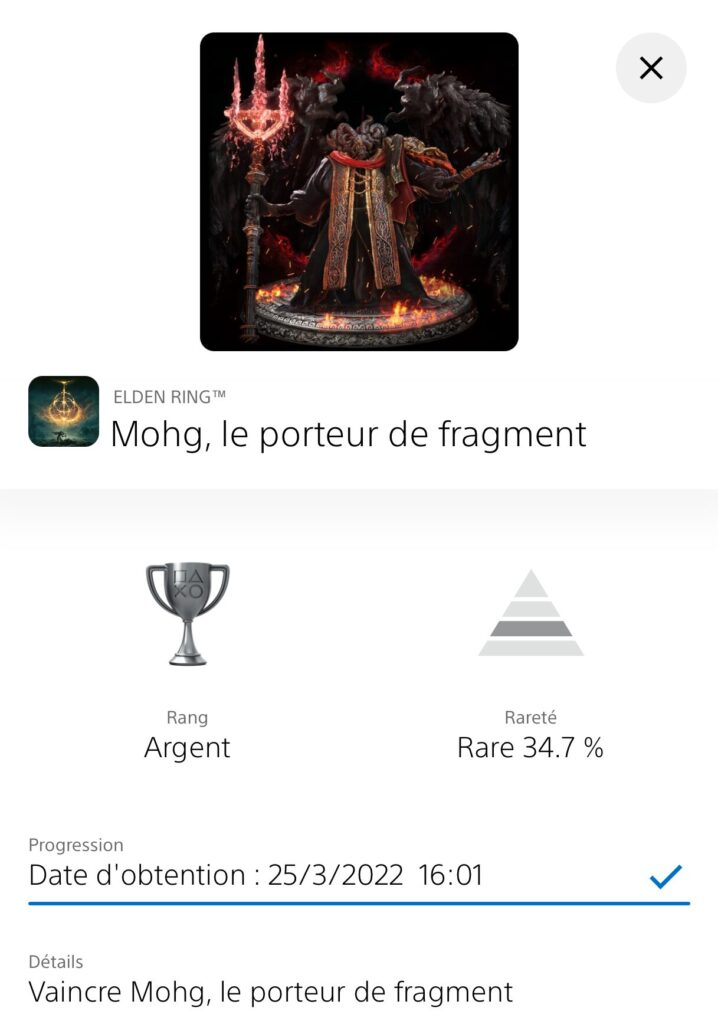 Statistique Mohg sur PlayStation // Source : Capture d'écran
