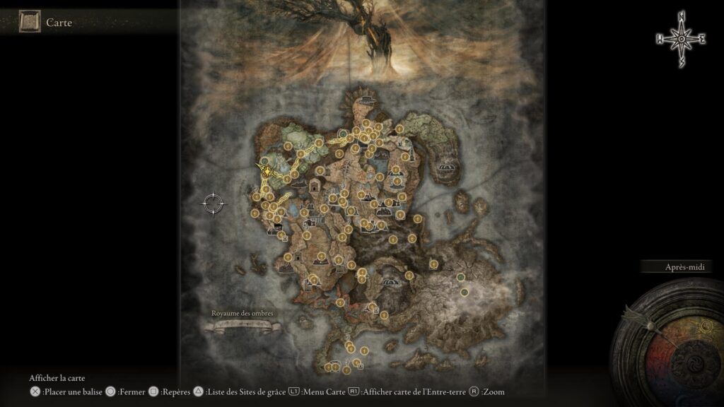 Carte Elden Ring // Source : Capture PS5 Carte Elden Ring // Source : Capture PS5