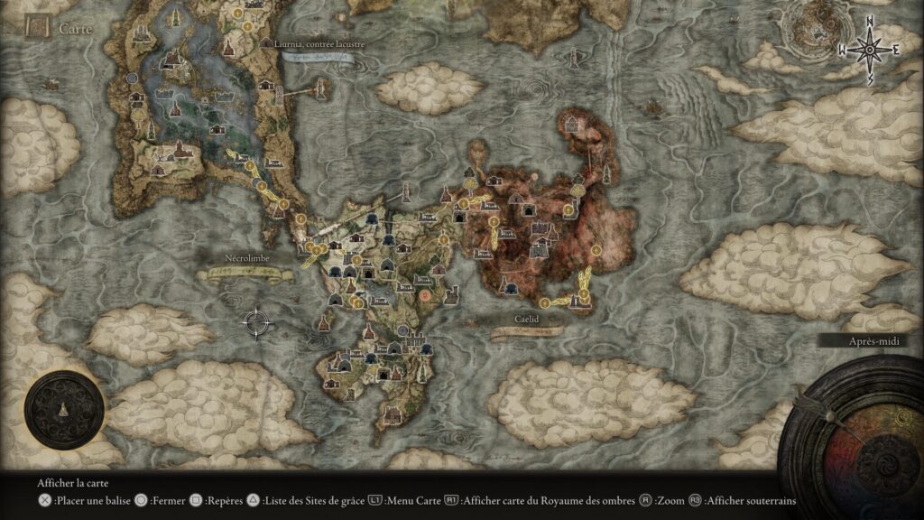 Carte Elden Ring // Source : Capture PS5 Carte Elden Ring // Source : Capture PS5