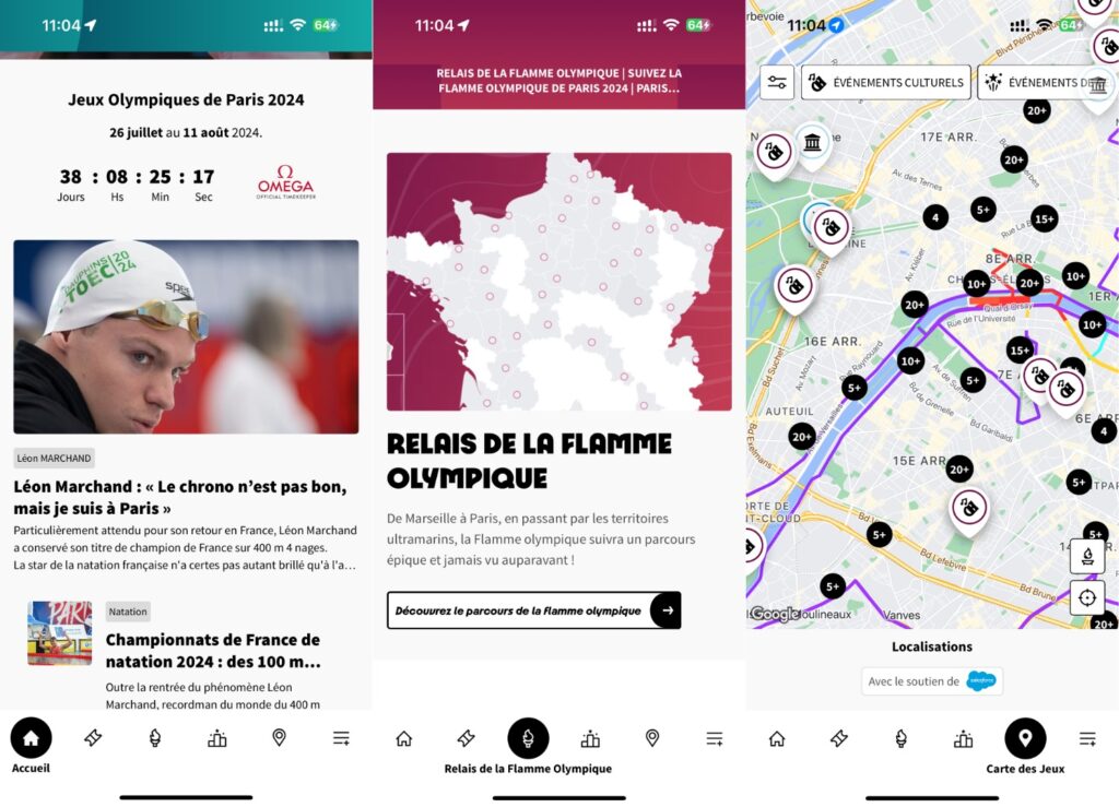 L'interface de l'application des Jeux Olympiques. L'interface de l'application des Jeux Olympiques.