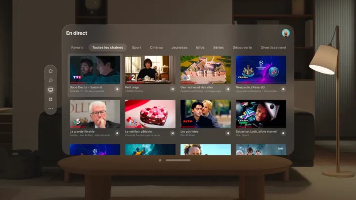 myCANAL pour Apple Vision Pro. // Source : Apple myCANAL pour Apple Vision Pro. // Source : Apple