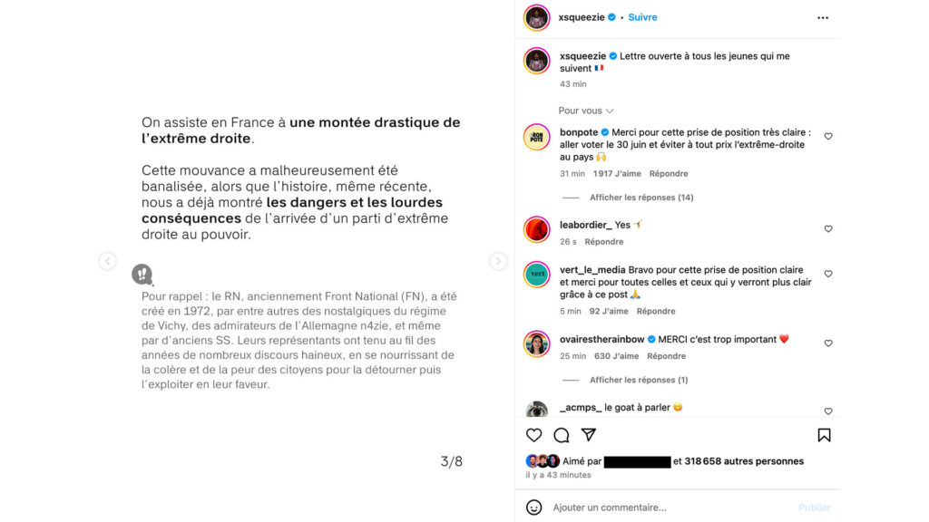 Le message de Squeezie. // Source : Capture d'écran Le message de Squeezie. // Source : Capture d'écran