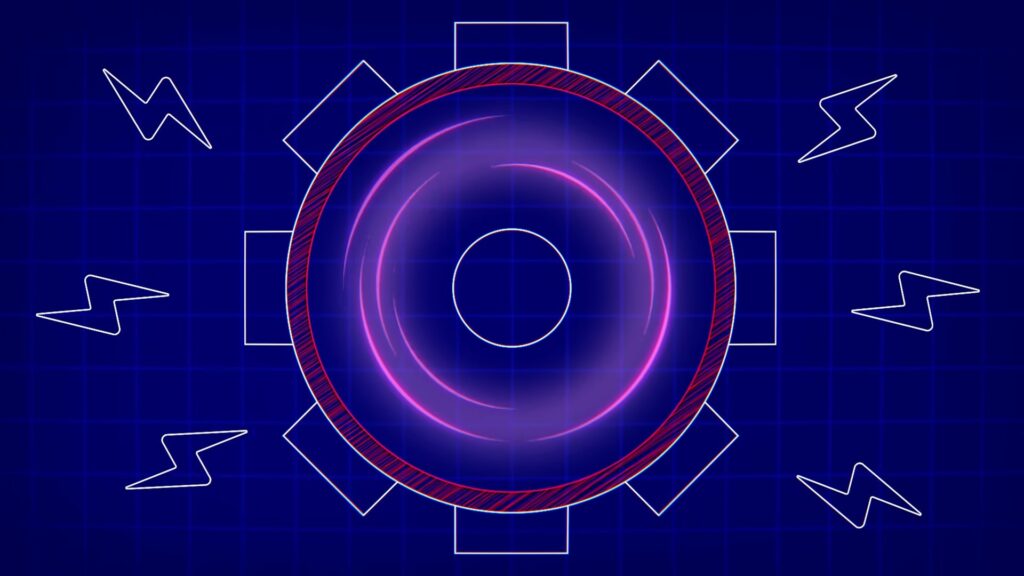 La réaction de fusion bombarde les parois de neutrons, l'énergie s'en va avec eux, c'est ainsi qu'on peut la récupérer, via les parois. // Source : Nino Barbey pour Numerama