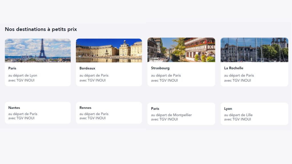 La vente Flash TGV INOUI concerne plusieurs destinations // Source : SNCF La vente Flash TGV INOUI concerne plusieurs destinations // Source : SNCF