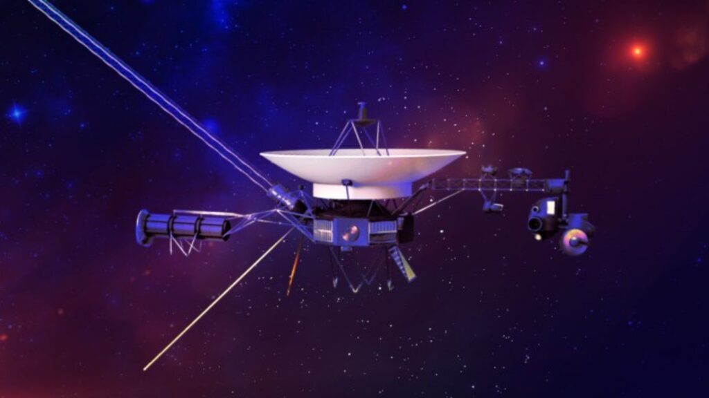 Vue d'artiste de Voyager 1. // Source : NASA/JPL-Caltech (image recadrée) Vue d'artiste de Voyager 1. // Source : NASA/JPL-Caltech (image recadrée)