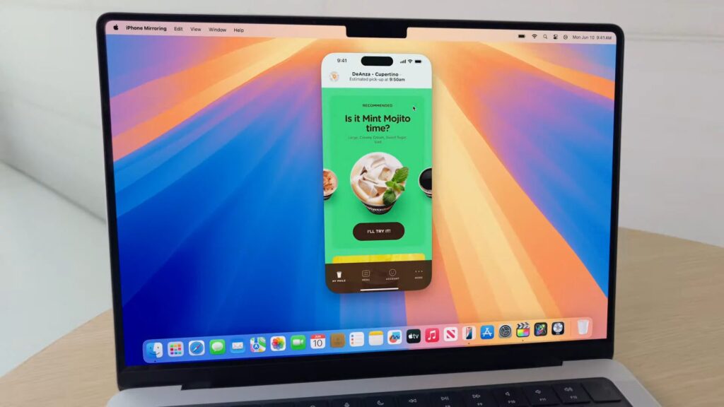 La fonction iPhone Mirroring de macOS Sequoia // Source : Capture d'écran Numerama La fonction iPhone Mirroring de macOS Sequoia // Source : Capture d'écran Numerama