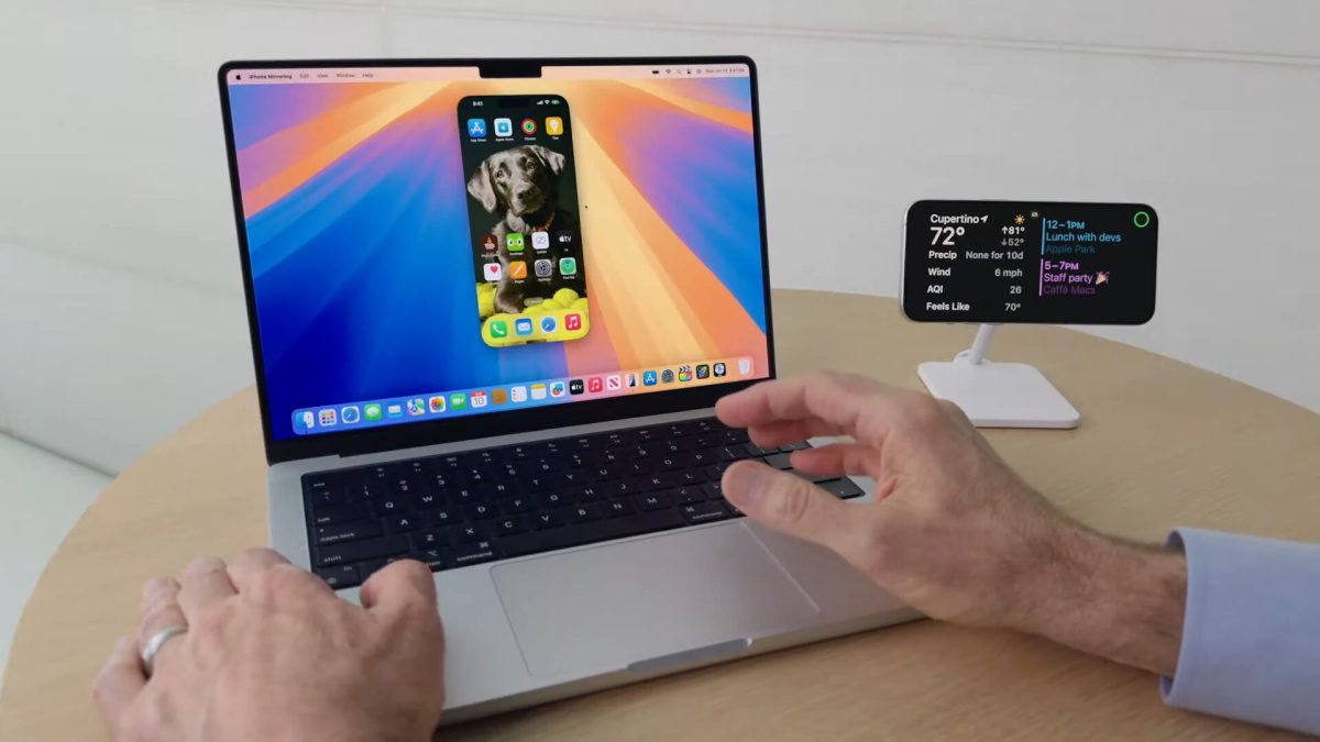 La fonction iPhone Mirroring de macOS Sequoia // Source : Capture d'écran Numerama La fonction iPhone Mirroring de macOS Sequoia // Source : Capture d'écran Numerama