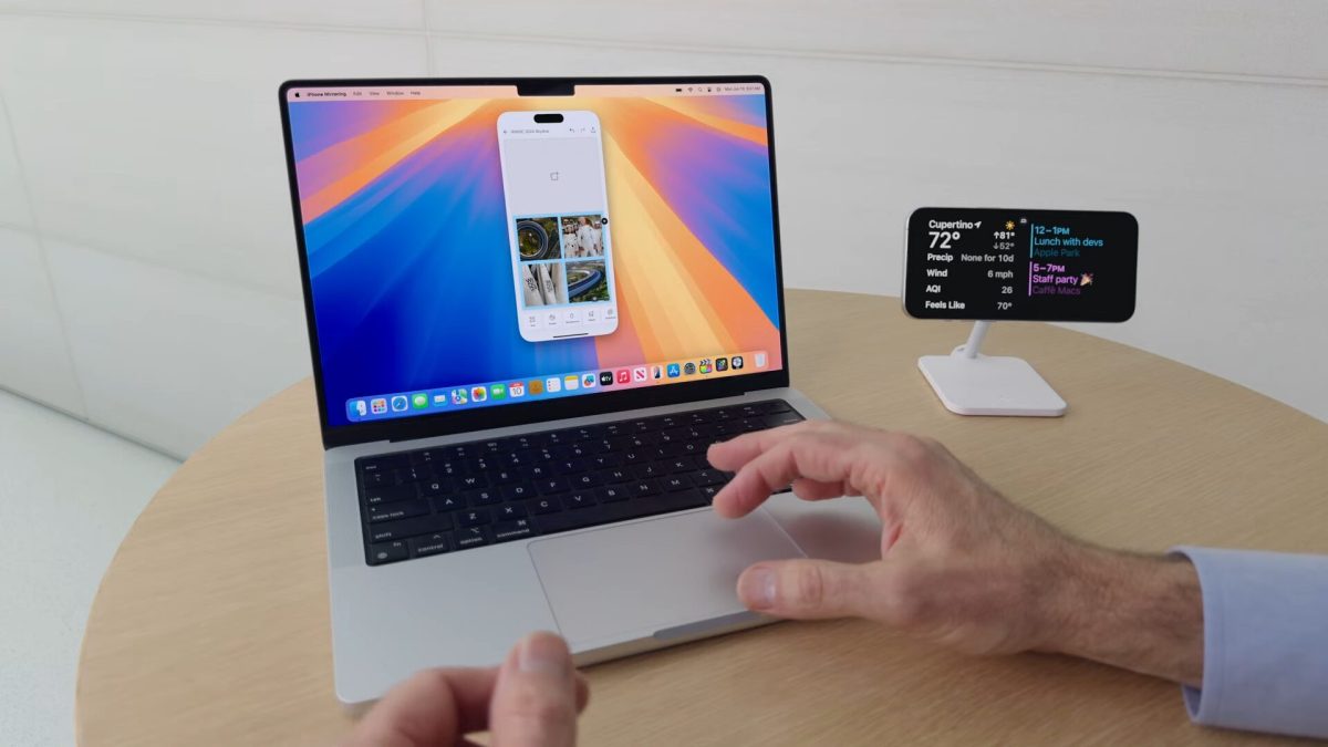 La fonction iPhone Mirroring de macOS Sequoia // Source : Capture d'écran Numerama La fonction iPhone Mirroring de macOS Sequoia // Source : Capture d'écran Numerama
