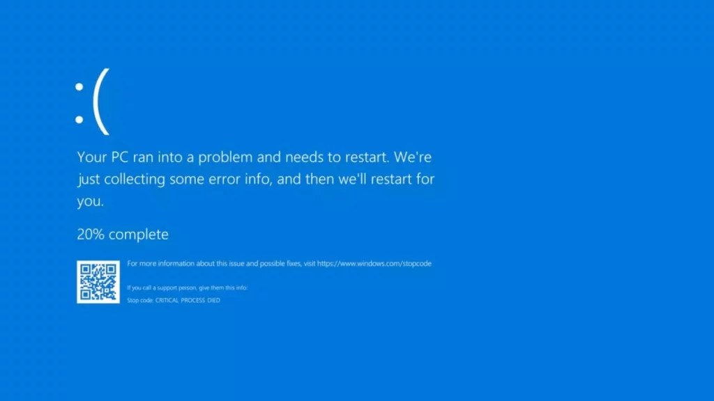 Le fameux blue screen of death. // Source : Windows Le fameux blue screen of death. // Source : Windows