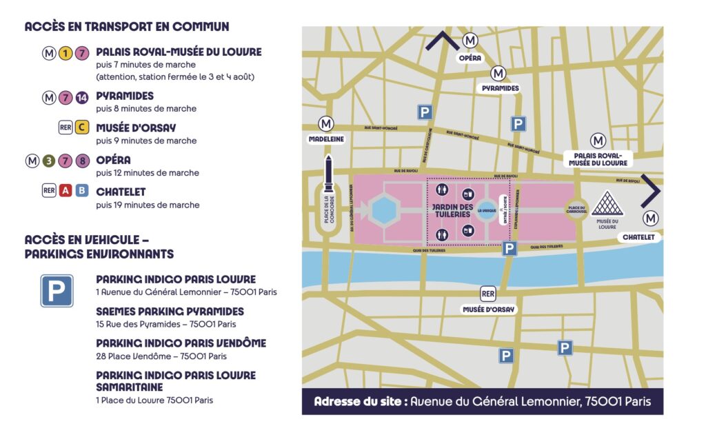 Plan d'accès vasque olympique JO 2024 Plan d'accès vasque olympique JO 2024