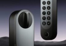 La serrure Aqara U200, avec ses deux composants à placer de chaque côté de la porte. // Source : Aqara La serrure Aqara U200, avec ses deux composants à placer de chaque côté de la porte. // Source : Aqara
