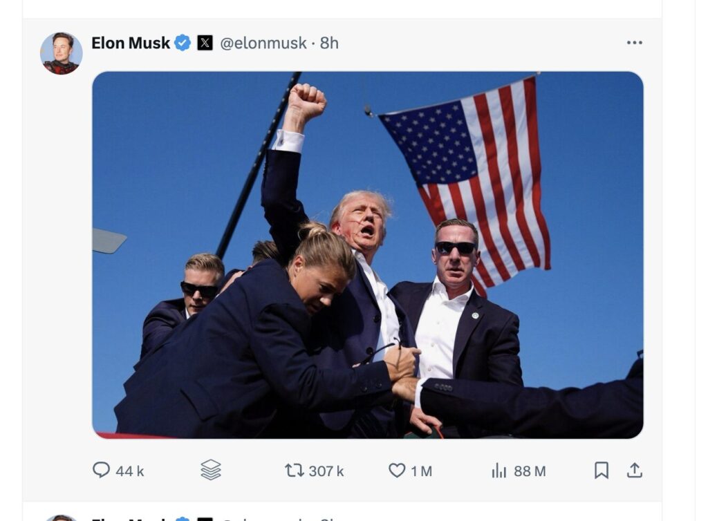 Musk partage une photo iconique sur X Musk partage une photo iconique sur X