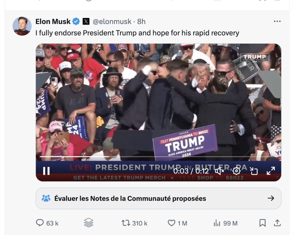 Musk soutient officiellement Trump Musk soutient officiellement Trump