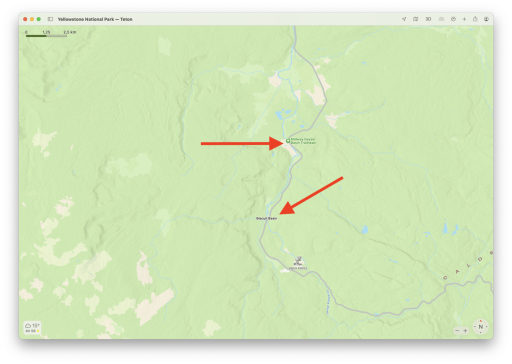 Le Biscuit Basin et le Midway Geyser Basin sont deux itinéraires de randonnée populaires. Le premier est fermé pour la saison. Le Biscuit Basin et le Midway Geyser Basin sont deux itinéraires de randonnée populaires. Le premier est fermé pour la saison.