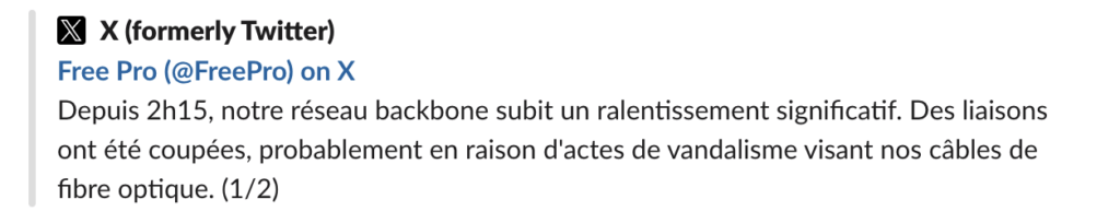 Le tweet de FreePro Le tweet de FreePro