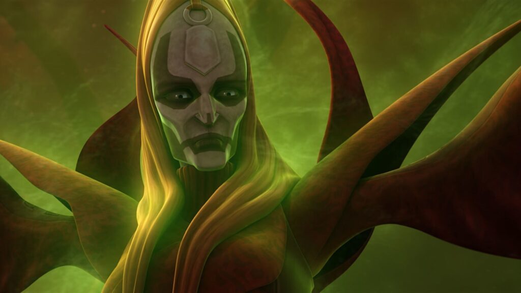 La terrifiante Mère Talzin, présente dans The Clone Wars, a inspiré des personnages de The Acolyte // Source : Lucasfilm La terrifiante Mère Talzin, présente dans The Clone Wars, a inspiré des personnages de The Acolyte // Source : Lucasfilm