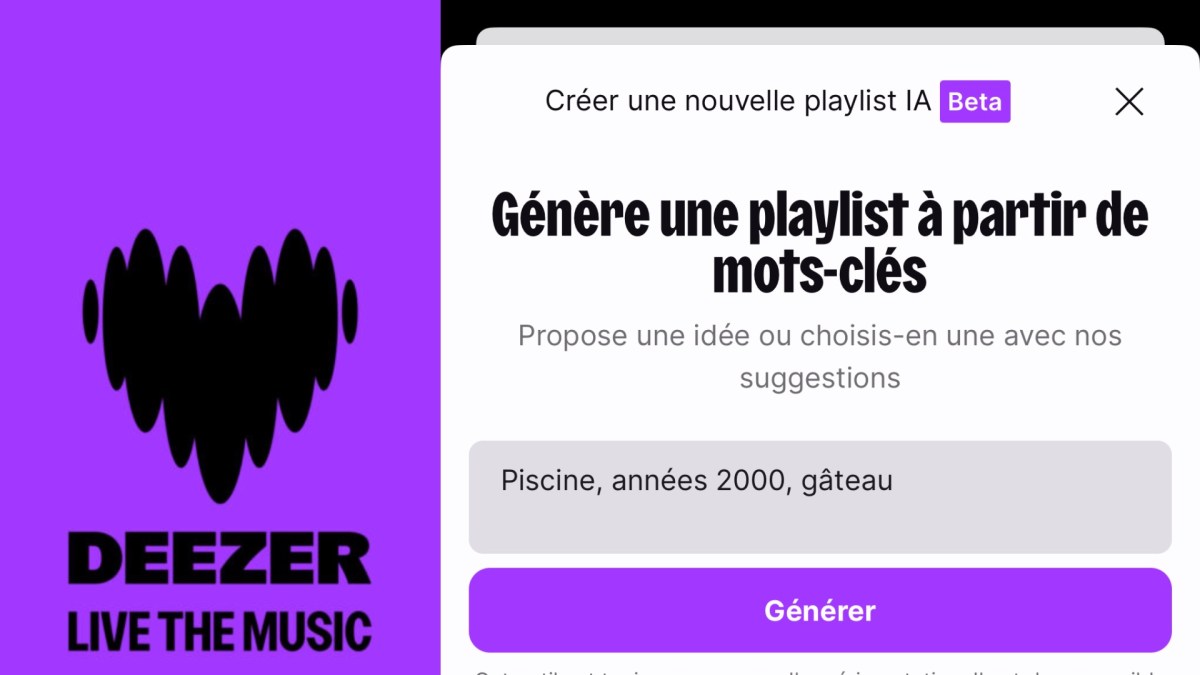 Deezer et la génération de playlists. // Source : Numerama Deezer et la génération de playlists. // Source : Numerama