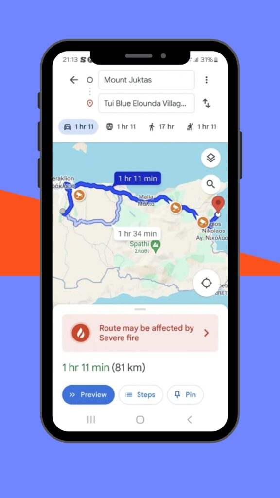Alerte d'un feu de forêt sur Google Maps Alerte d'un feu de forêt sur Google Maps