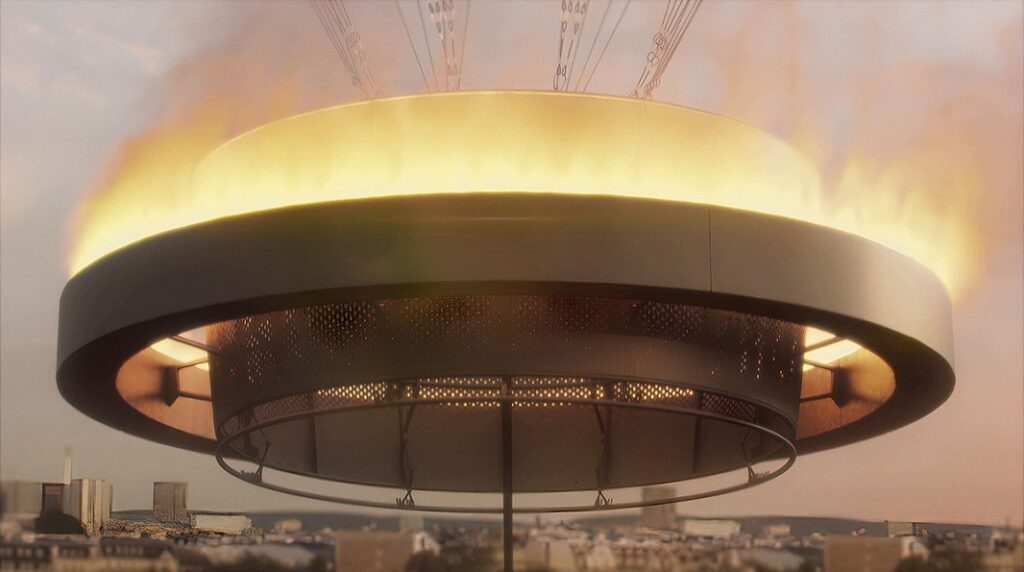 L’anneau-flamme intègre 40 projecteurs pour illuminer l'eau. // Source : EDF L’anneau-flamme intègre 40 projecteurs pour illuminer l'eau. // Source : EDF