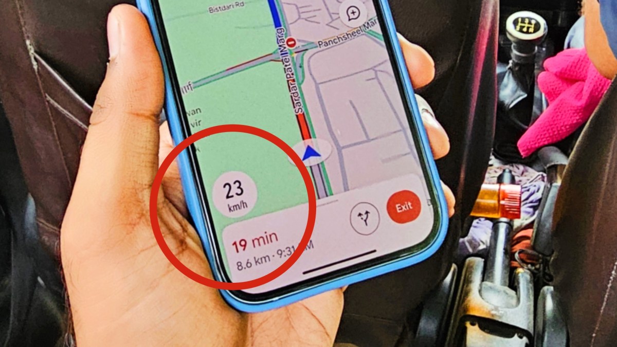 Le compteur de vitesse de Google Maps. // Source : Techcrunch Le compteur de vitesse de Google Maps. // Source : Techcrunch