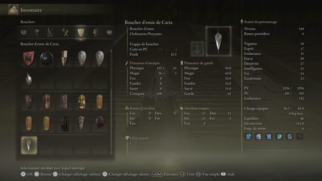 Bouclier d'estoc dans Elden Ring // Source : Capture PS5 Bouclier d'estoc dans Elden Ring // Source : Capture PS5