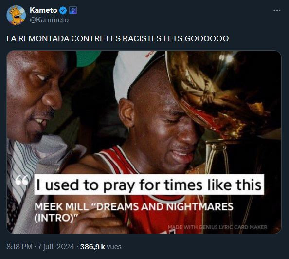 Kameto est streameur et cofondateur de la Karmine Corp, une célèbre organisation française d'esports. // Source : Capture d'écran X Kameto est streameur et cofondateur de la Karmine Corp, une célèbre organisation française d'esports. // Source : Capture d'écran X