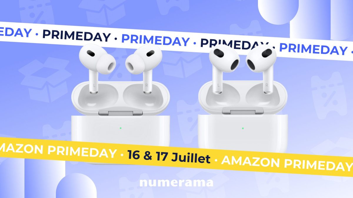 AirPods Pro 2 et AirPods 3 // Source : Montage Numerama AirPods Pro 2 et AirPods 3 // Source : Montage Numerama