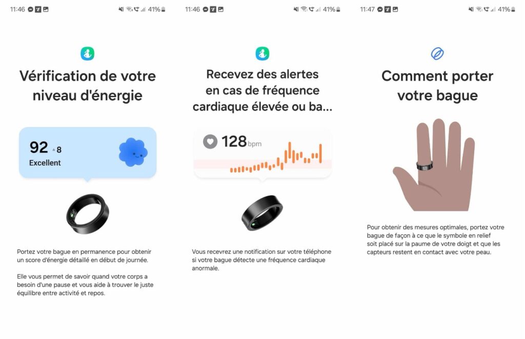 À la première configuration, Samsung revient sur les différentes capacités de sa bague et explique comment bien la porter… Une présentation pas vraiment sexy. À la première configuration, Samsung revient sur les différentes capacités de sa bague et explique comment bien la porter… Une présentation pas vraiment sexy.