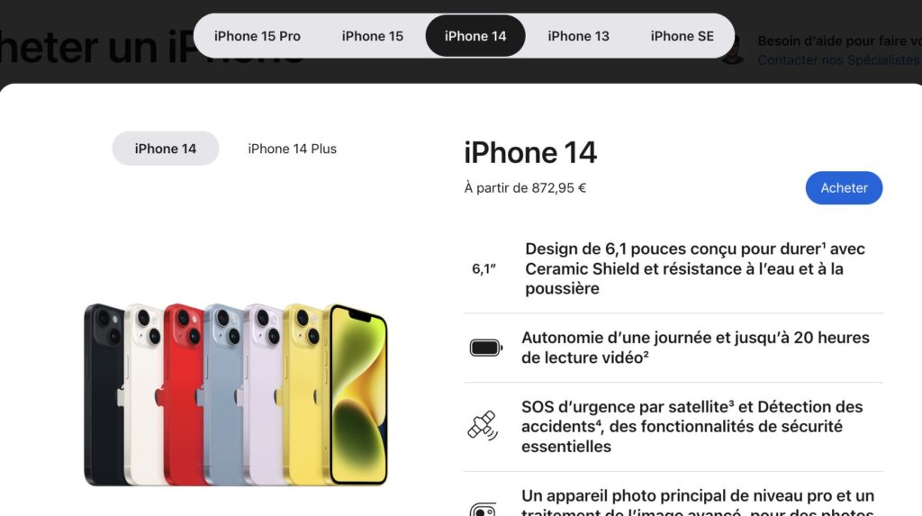 L'iPhone 14 à partir de 872,95 euros, bienvenue en juillet 2024. L'iPhone 14 à partir de 872,95 euros, bienvenue en juillet 2024.