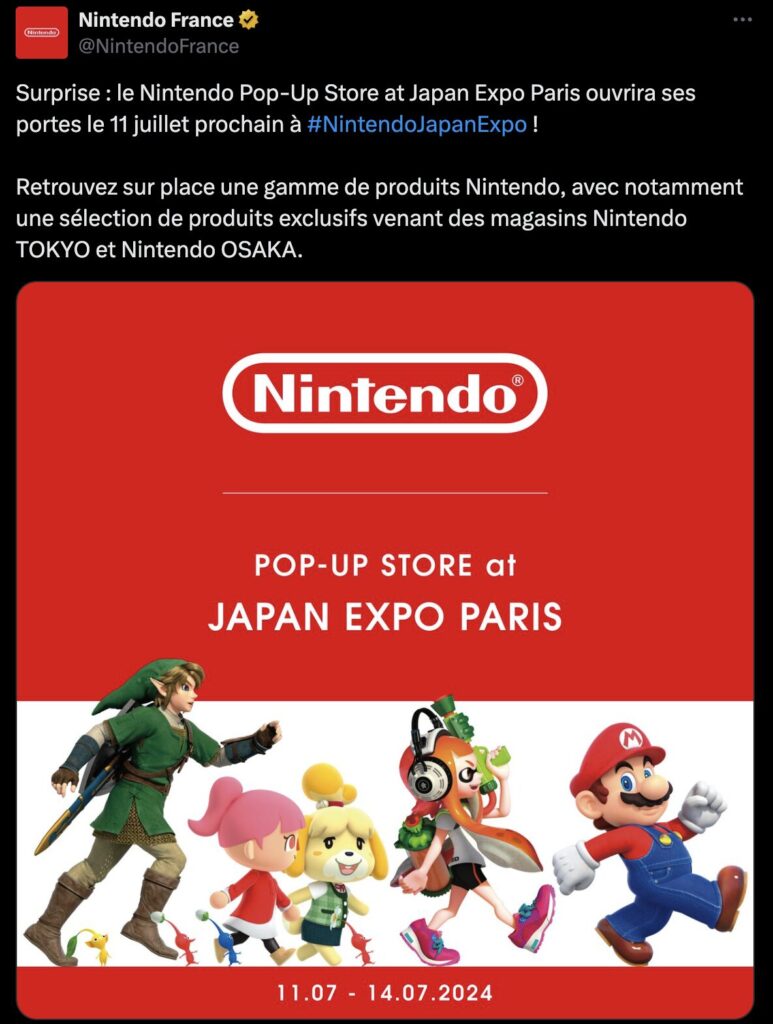 Nintendo annonce son pop-up store français. Nintendo annonce son pop-up store français.