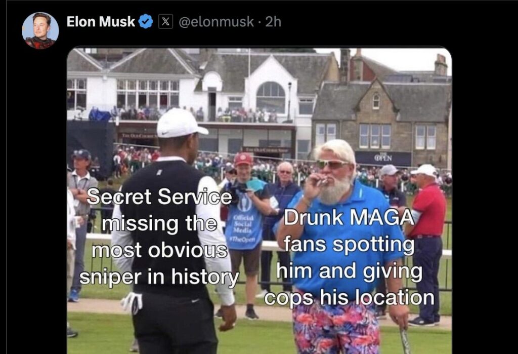 Depuis la tentative d'assassinat, Elon Musk glorifie le mouvement MAGA. Depuis la tentative d'assassinat, Elon Musk glorifie le mouvement MAGA.