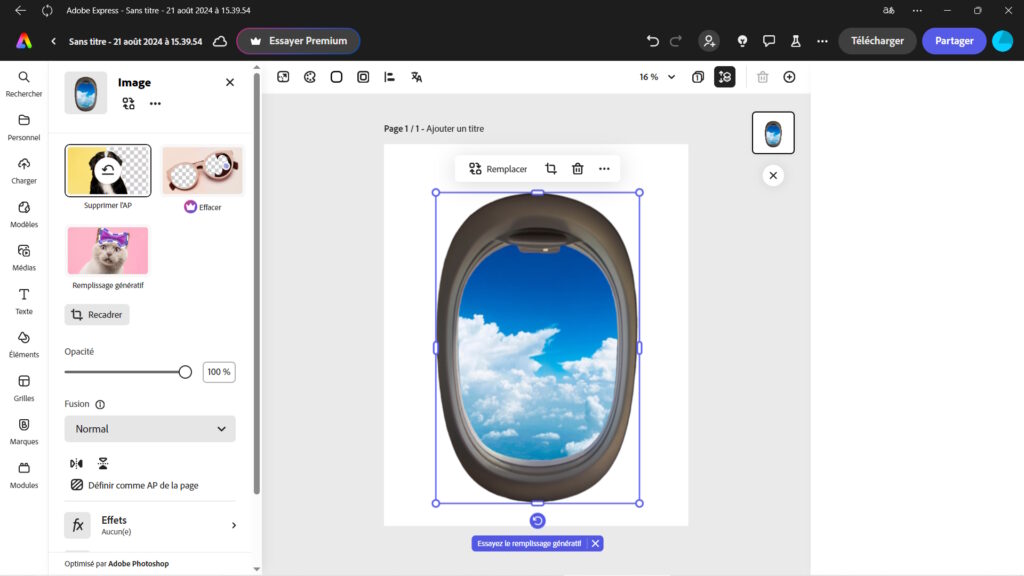Adobe Express détecte et supprime le fond automatiquement Adobe Express détecte et supprime le fond automatiquement