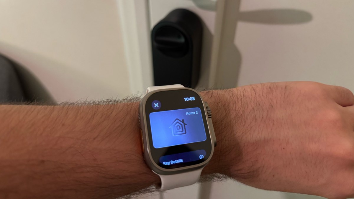 La clé Home Key sur Apple Watch, avec l'Aqara U200. // Source : Numerama La clé Home Key sur Apple Watch, avec l'Aqara U200. // Source : Numerama