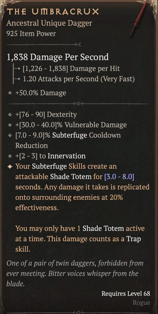Dague avec un bug dans Diablo 4 // Source : WoWHead Dague avec un bug dans Diablo 4 // Source : WoWHead