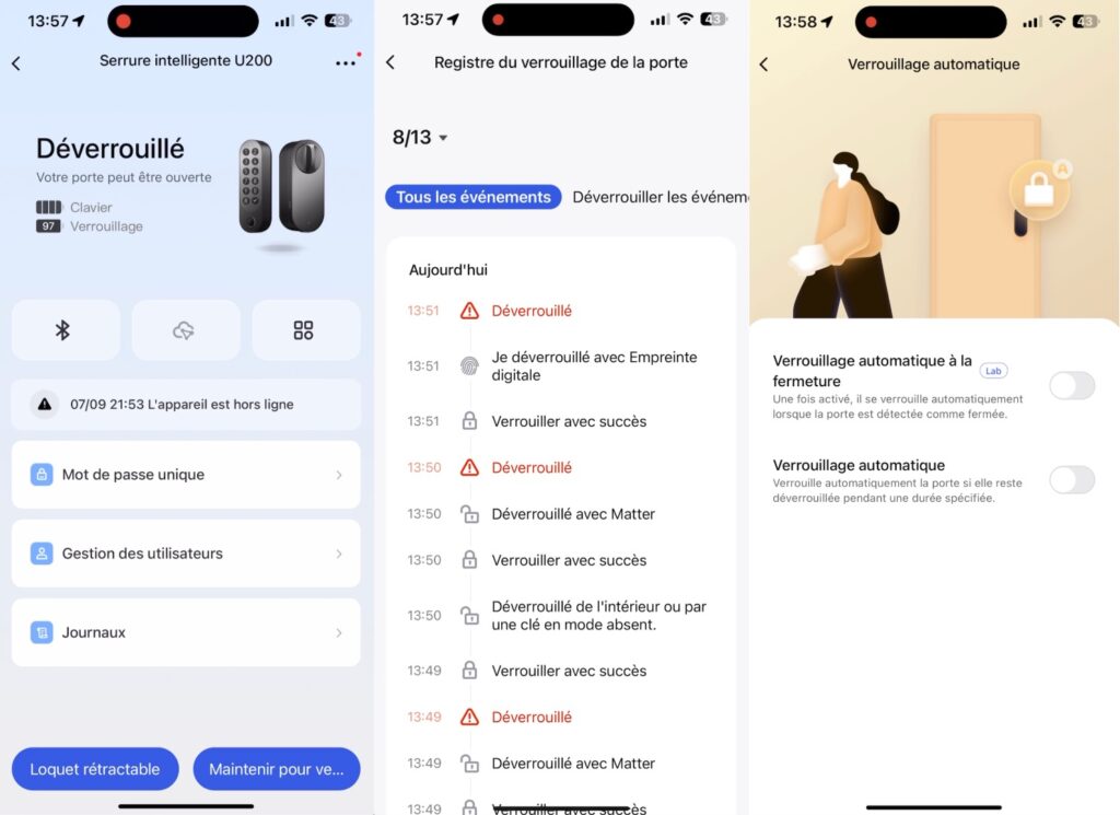 L'interface de l'appplication Aqara. Elle n'est pas très belle, mais on peut s'en passer une fois la serrure ajoutée à Matter. // Source : Numerama L'interface de l'appplication Aqara. Elle n'est pas très belle, mais on peut s'en passer une fois la serrure ajoutée à Matter. // Source : Numerama