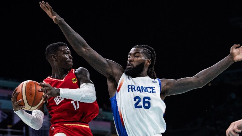 France - Allemagne en basket aux JO 2024 // Source : Twitter EDF France - Allemagne en basket aux JO 2024 // Source : Twitter EDF